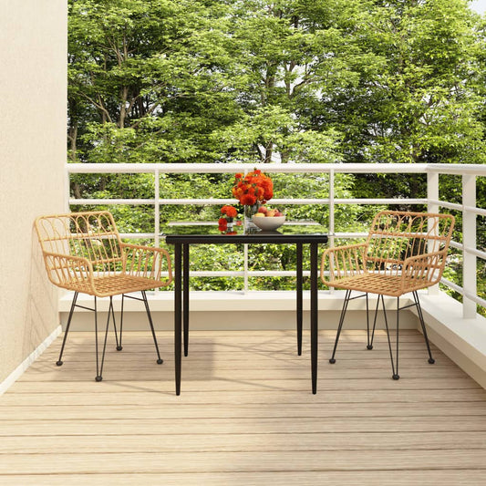 Set da Pranzo da Giardino 3 pz in Polyrattan - homemem39