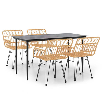 Set da Pranzo da Giardino 5 pz in Polyrattan - homemem39