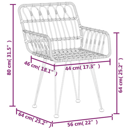 Set da Pranzo da Giardino 5 pz in Polyrattan | homemem39