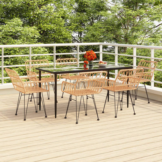 Set da Pranzo da Giardino 7 pz in Polyrattan - homemem39
