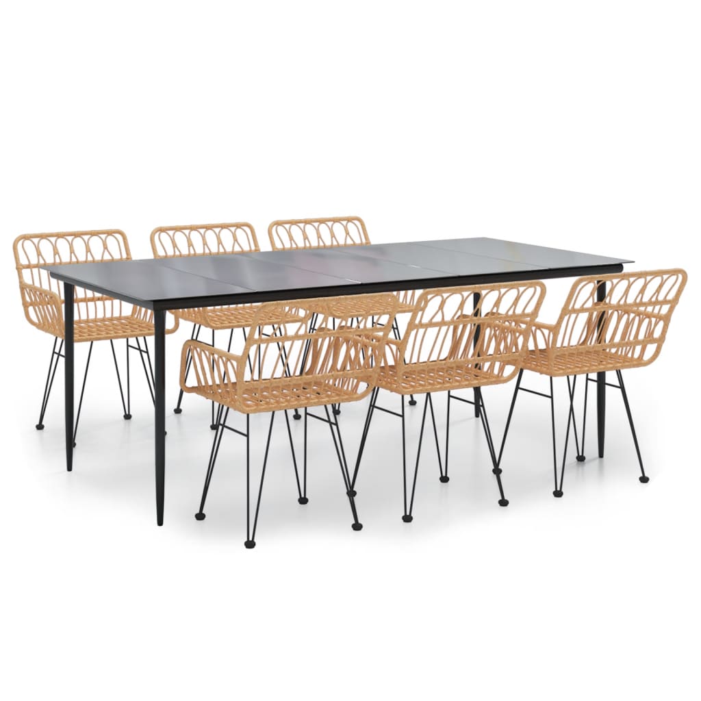 Set da Pranzo da Giardino 7 pz in Polyrattan - homemem39