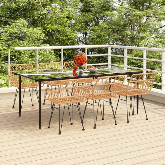 Set da Pranzo da Giardino 7 pz in Polyrattan - homemem39