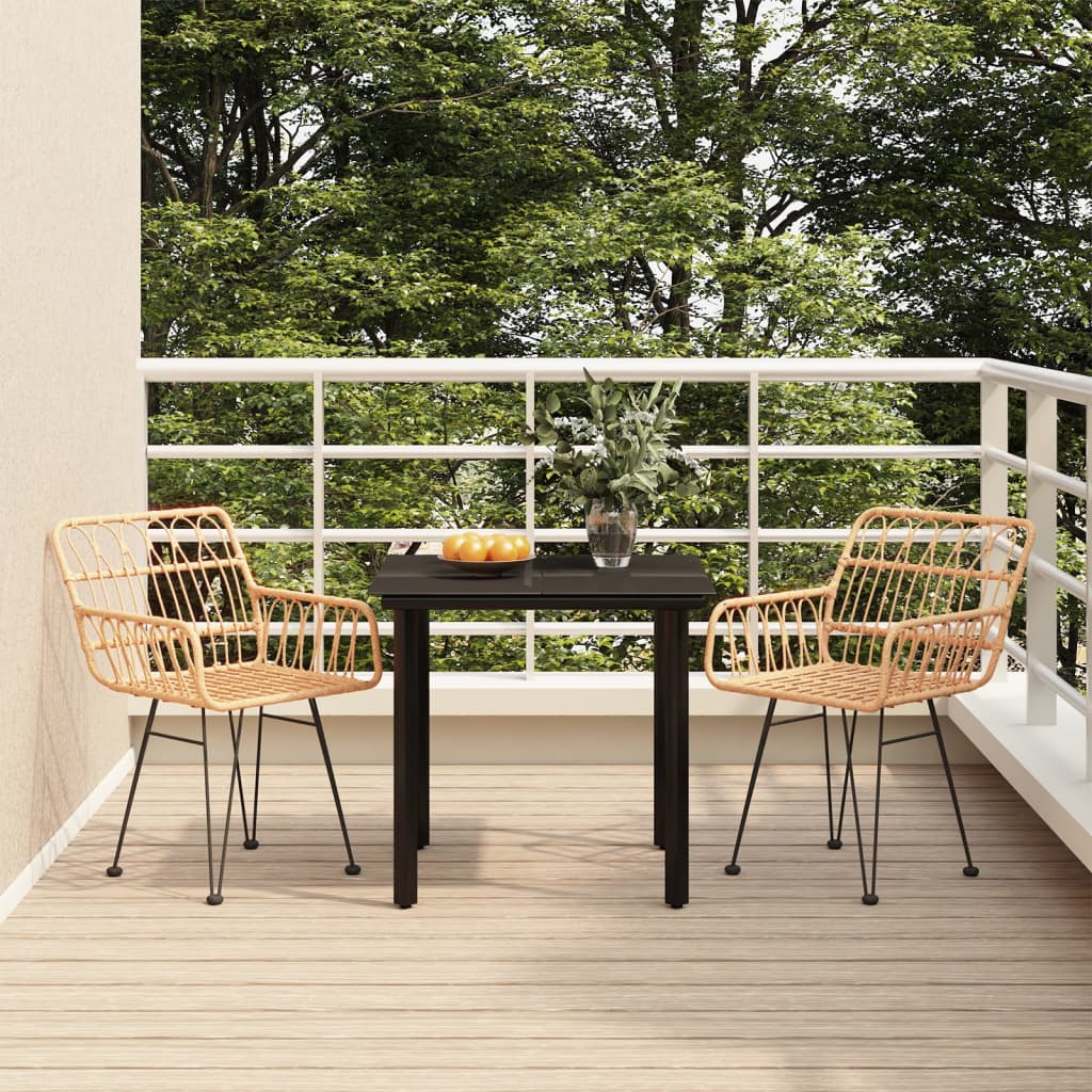 Set da Pranzo da Giardino 3 pz in Polyrattan - homemem39