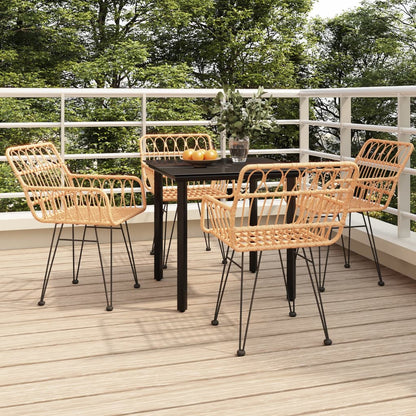 Set da Pranzo da Giardino 5 pz in Polyrattan - homemem39