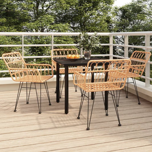 Set da Pranzo da Giardino 5 pz in Polyrattan - homemem39