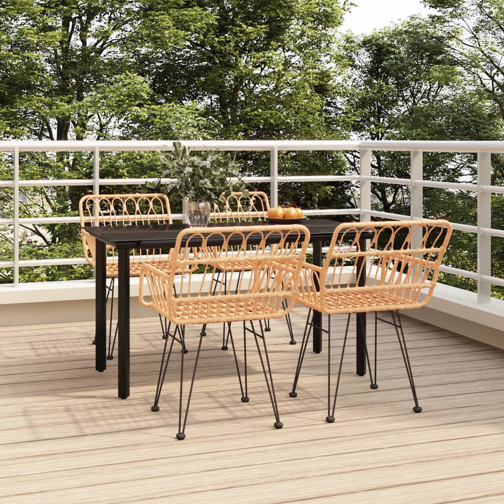Set da Pranzo da Giardino 5 pz in Polyrattan | homemem39