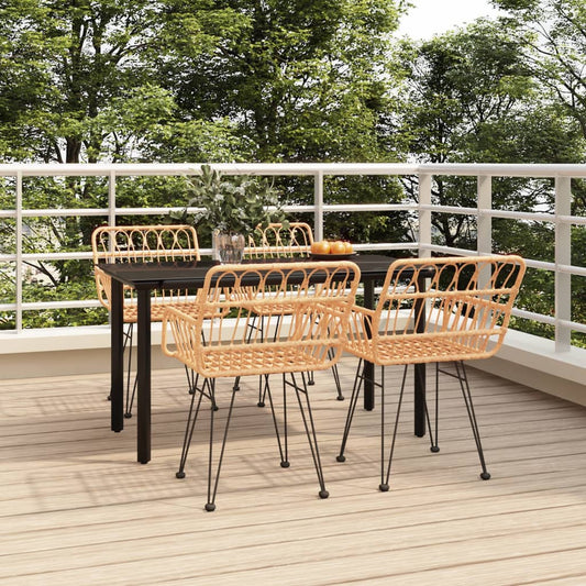Set da Pranzo da Giardino 5 pz in Polyrattan - homemem39