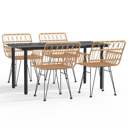 Set da Pranzo da Giardino 5 pz in Polyrattan - homemem39