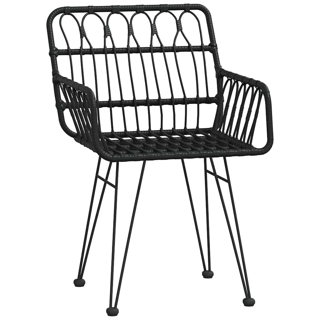 Set da Pranzo da Giardino 7 pz Nero in Polyrattan | homemem39