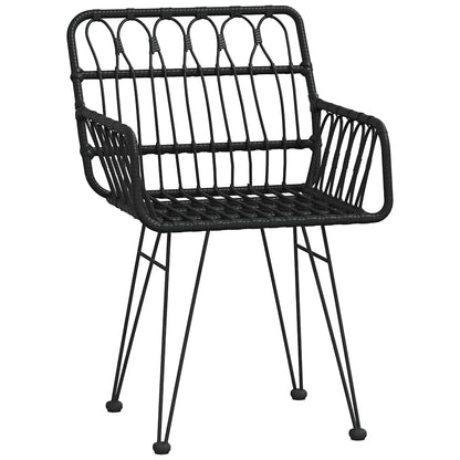 Set da Pranzo da Giardino 7 pz Nero in Polyrattan | homemem39