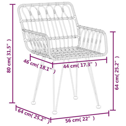 Set da Pranzo da Giardino 7 pz Nero in Polyrattan | homemem39