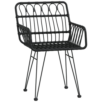 Set da Pranzo da Giardino 9 pz Nero in Polyrattan | homemem39