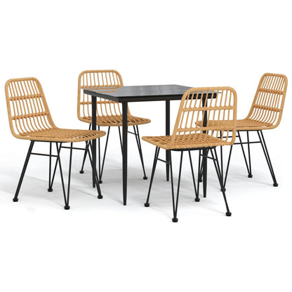Set da Pranzo da Giardino 5 pz in Polyrattan - homemem39