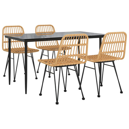 Set da Pranzo da Giardino 5 pz in Polyrattan - homemem39