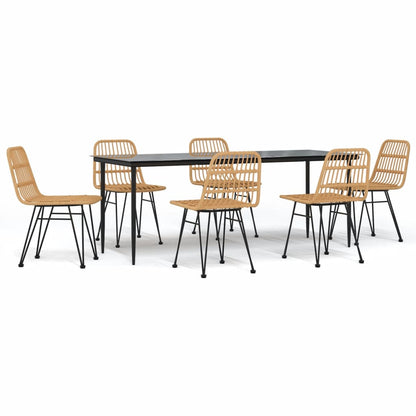 Set da Pranzo da Giardino 7 pz in Polyrattan - homemem39
