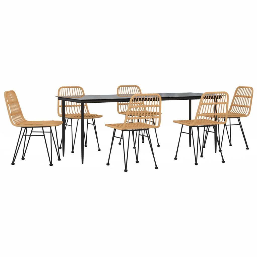 Set da Pranzo da Giardino 7 pz in Polyrattan - homemem39