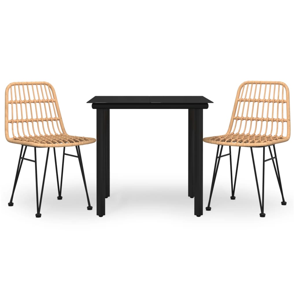 Set da Pranzo da Giardino 3 pz in Polyrattan - homemem39