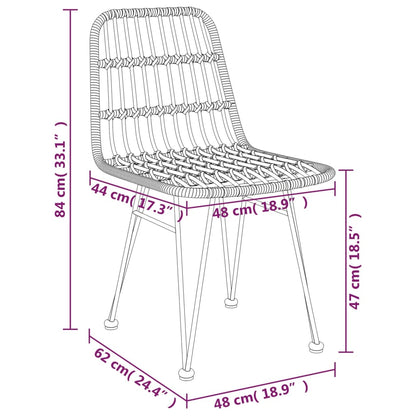 Set da Pranzo da Giardino 3 pz in Polyrattan