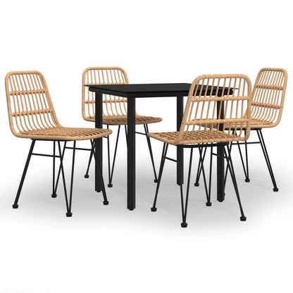 Set da Pranzo da Giardino 5 pz in Polyrattan - homemem39