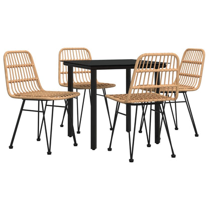 Set da Pranzo da Giardino 5 pz in Polyrattan - homemem39