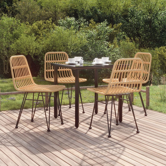 Set da Pranzo da Giardino 5 pz in Polyrattan - homemem39