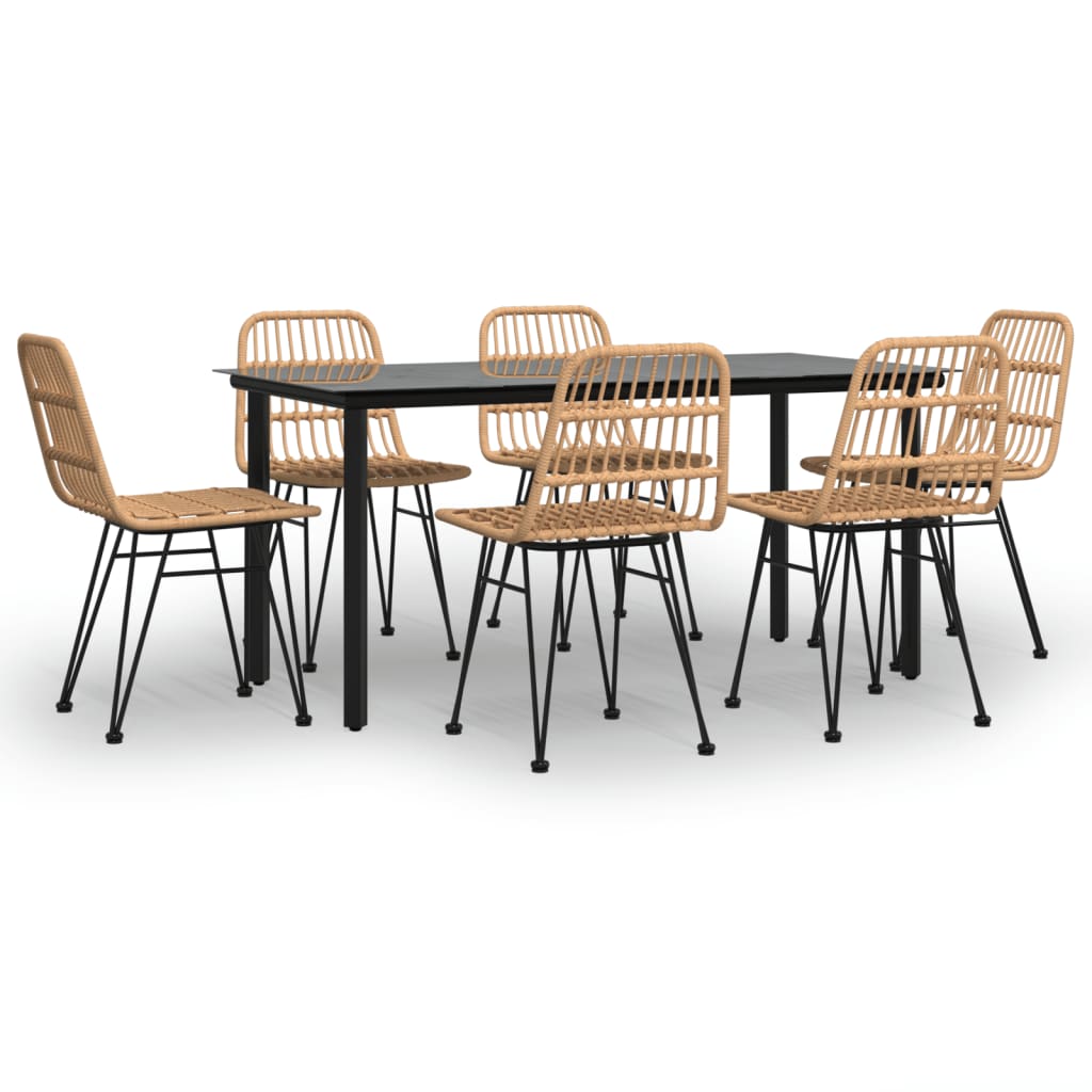 Set da Pranzo da Giardino 7 pz in Polyrattan - homemem39