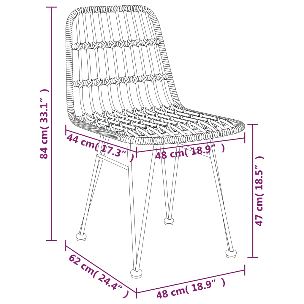 Set da Pranzo da Giardino 7 pz in Polyrattan | homemem39