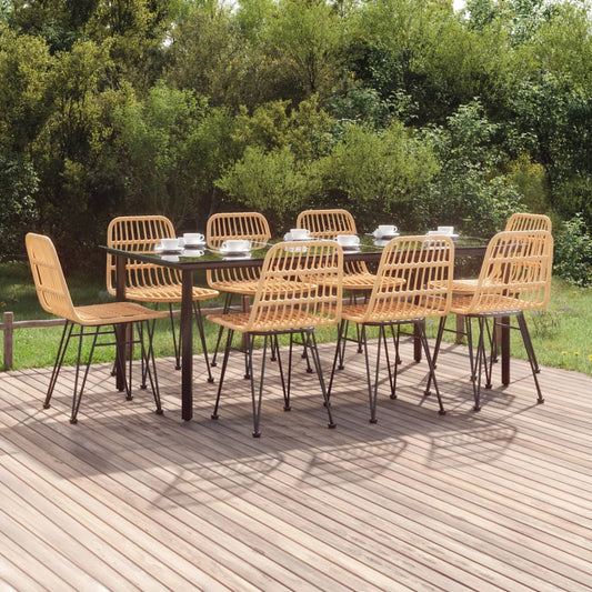 Set da Pranzo da Giardino 9 pz in Polyrattan - homemem39