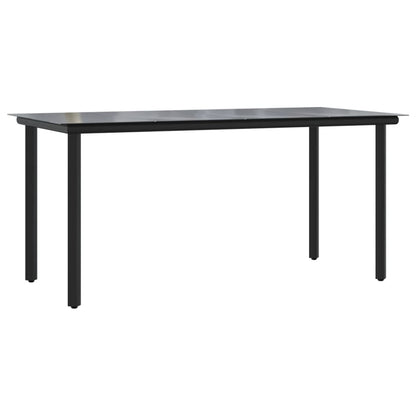 Set da Pranzo da Giardino 5 pz Nero in Polyrattan | homemem39