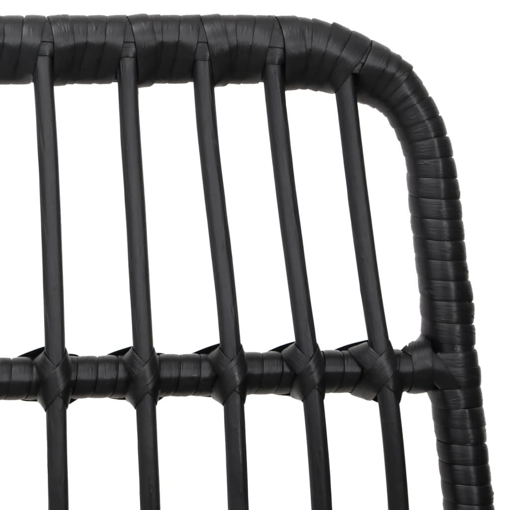 Set da Pranzo da Giardino 7 pz Nero in Polyrattan | homemem39