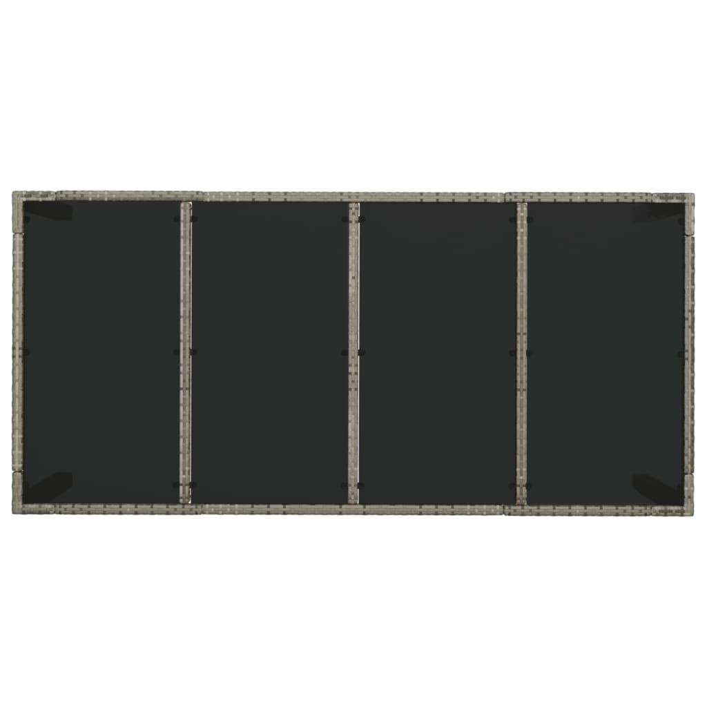 Set da Pranzo da Giardino 7 pz con Cuscini in Polyrattan Grigio - homemem39