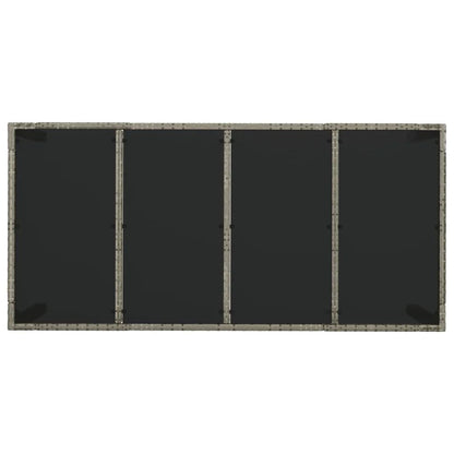 Set da Pranzo da Giardino 9 pz con Cuscini in Polyrattan Grigio - homemem39