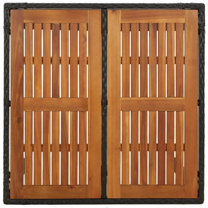 Set da Pranzo da Giardino 3 pz con Cuscini Nero in Polyrattan | homemem39