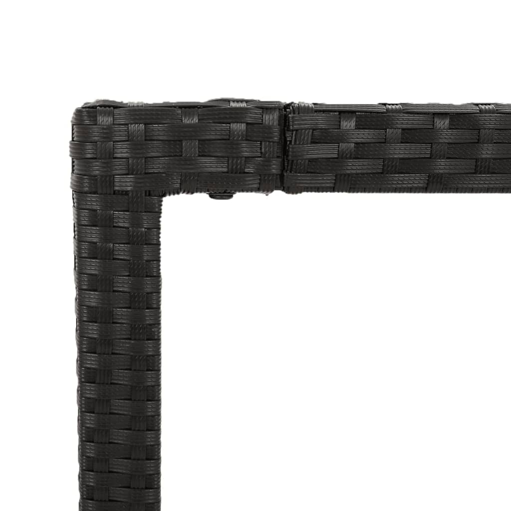 Set da Pranzo da Giardino 3 pz con Cuscini Nero in Polyrattan | homemem39