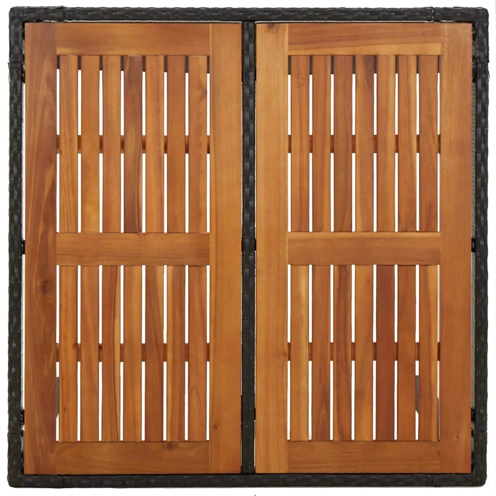 Set da Pranzo da Giardino 5 pz Nero con Cuscini in Polyrattan - homemem39