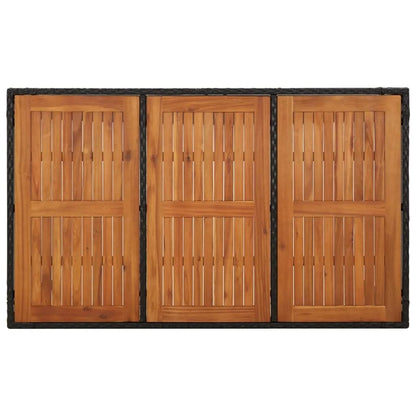Set da Pranzo da Giardino 7 pz Nero con Cuscini in Polyrattan | homemem39