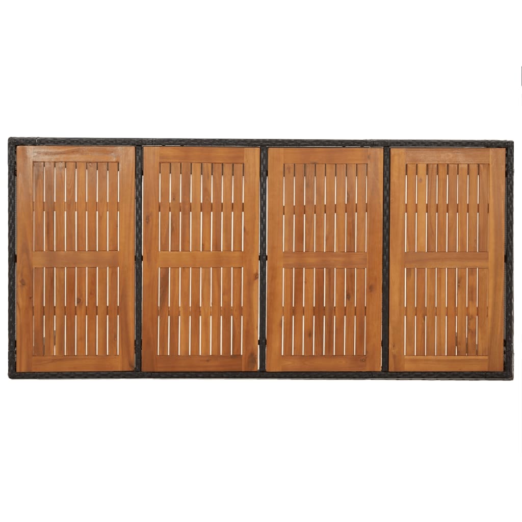 Set da Pranzo da Giardino 7 pz Nero con Cuscini in Polyrattan | homemem39