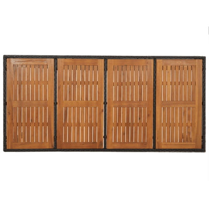 Set da Pranzo da Giardino 7 pz Nero con Cuscini in Polyrattan | homemem39