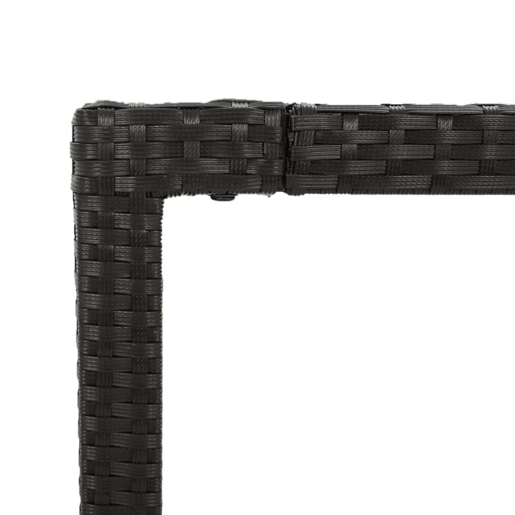 Set da Pranzo da Giardino 7 pz Nero con Cuscini in Polyrattan | homemem39