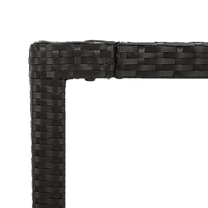 Set da Pranzo da Giardino 7 pz Nero con Cuscini in Polyrattan | homemem39