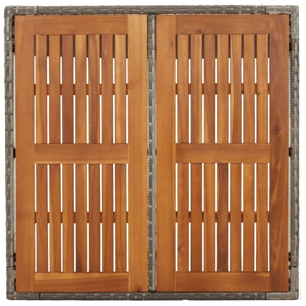 Set da Pranzo da Giardino 3 pz con Cuscini in Polyrattan Grigio