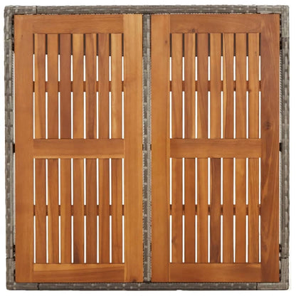 Set da Pranzo da Giardino 3 pz con Cuscini in Polyrattan Grigio