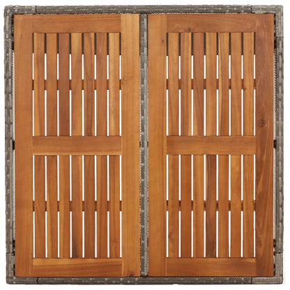 Set da Pranzo da Giardino 5 pz con Cuscini in Polyrattan Grigio