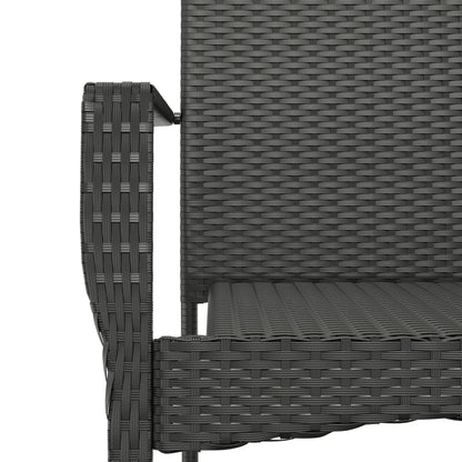 Set da Pranzo da Giardino 3 pz con Cuscini Nero in Polyrattan | homemem39