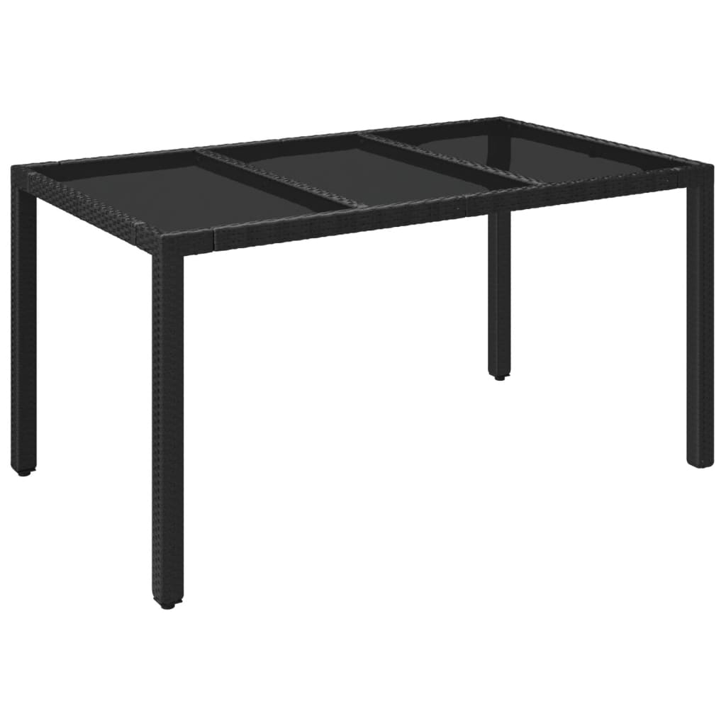 Set da Pranzo da Giardino 5 pz Nero con Cuscini in Polyrattan | homemem39