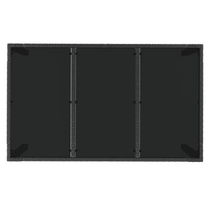 Set da Pranzo da Giardino 5 pz Nero con Cuscini in Polyrattan - homemem39