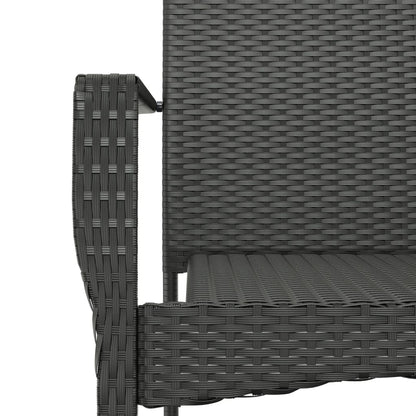 Set da Pranzo da Giardino 7 pz Nero con Cuscini in Polyrattan | homemem39