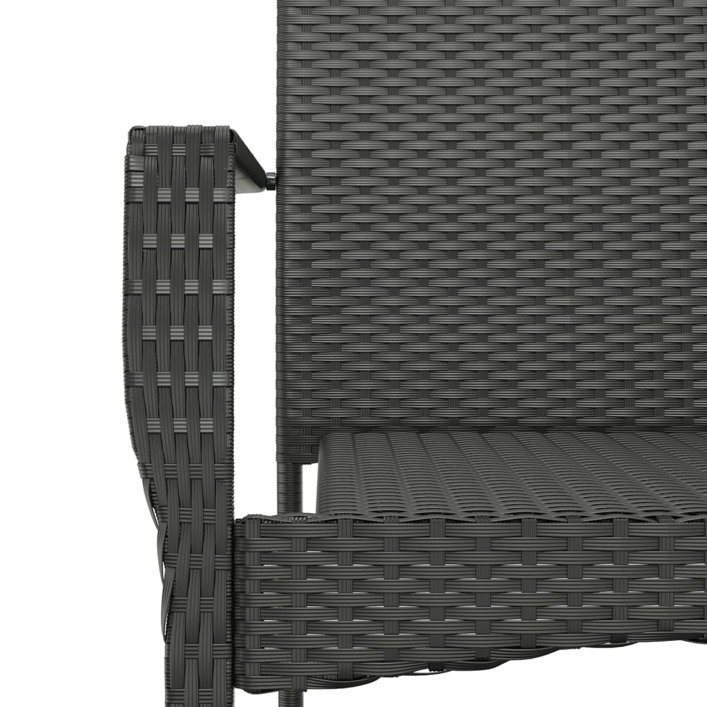 Set da Pranzo da Giardino 7 pz Nero con Cuscini in Polyrattan | homemem39