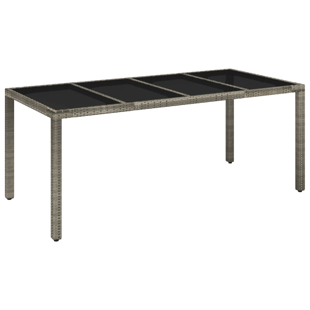 Set da Pranzo da Giardino 7 pz con Cuscini in Polyrattan Grigio | homemem39