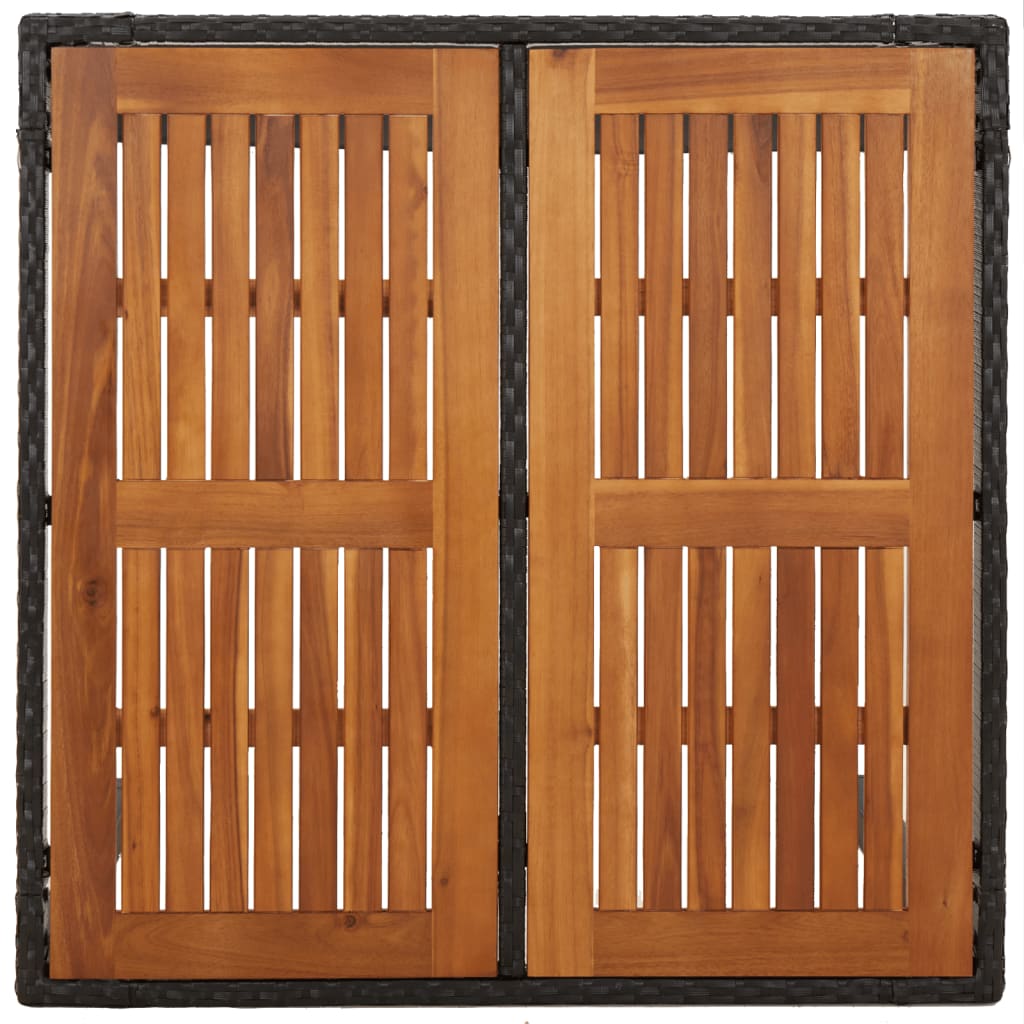 Set da Pranzo da Giardino 3 pz con Cuscini Nero in Polyrattan | homemem39